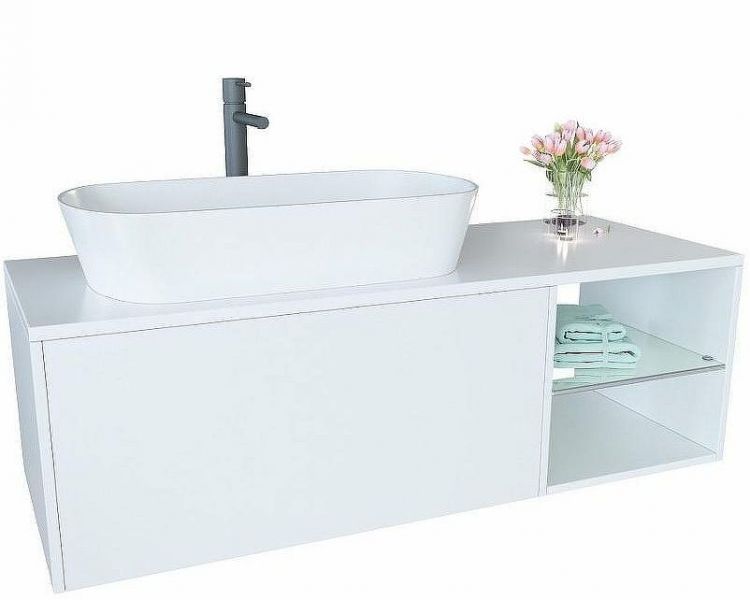 Тумба с раковиной SanVit Оскар 120 L koskar120L подвесная Белая