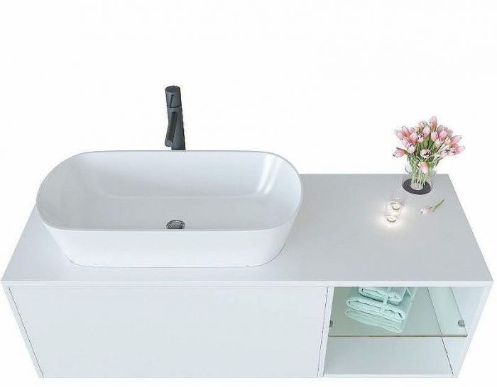 Тумба с раковиной SanVit Оскар 120 L koskar120L подвесная Белая