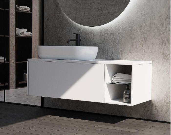 Тумба с раковиной SanVit Оскар 120 L koskar120L подвесная Белая