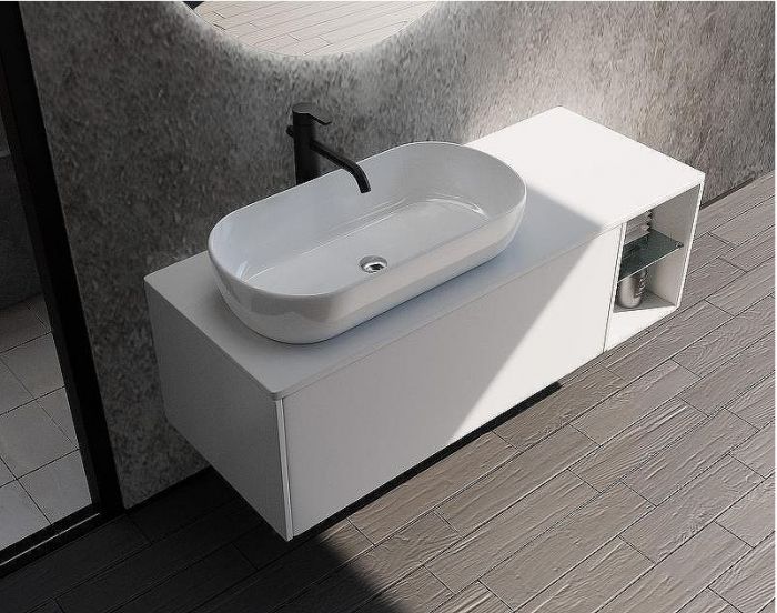 Тумба с раковиной SanVit Оскар 120 L koskar120L подвесная Белая