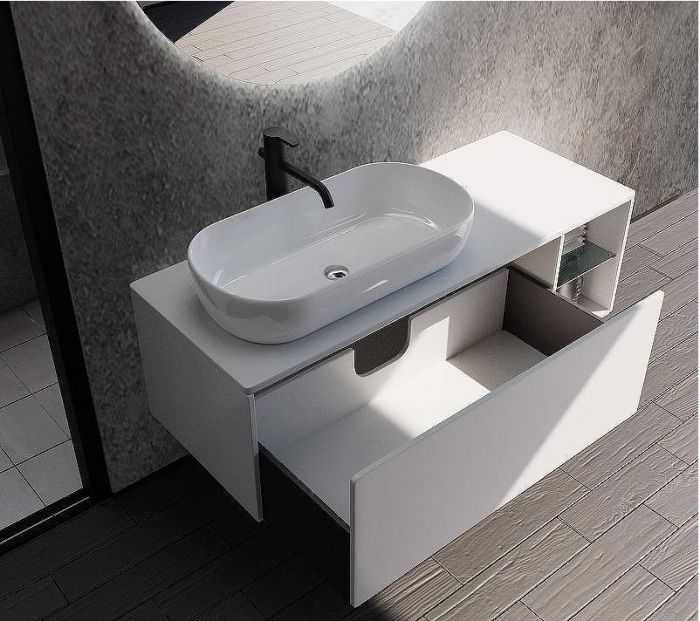 Тумба с раковиной SanVit Оскар 120 L koskar120L подвесная Белая