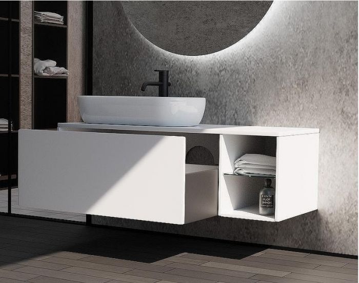 Тумба с раковиной SanVit Оскар 120 L koskar120L подвесная Белая