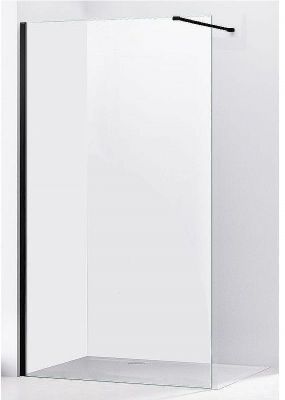 Душевая перегородка Abber AG61100B 100x200 профиль Черный стекло прозрачное