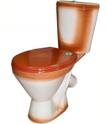 Унитаз компакт Rosa Элегант 4620008195681 Коричневый декор с бачком и сиденьем