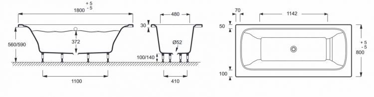Акриловая ванна Jacob Delafon Elite 180x80 E6D032RU-00
