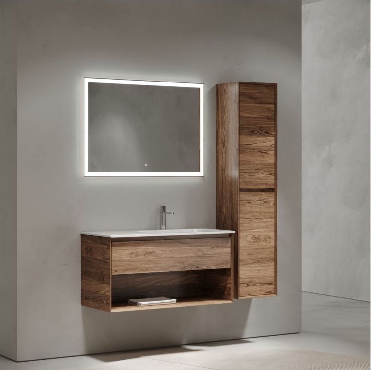 Тумба подвесная SANCOS под раковину правая Marmi 1.0, дуб чарльстон 995х445х520, MR1.0100RECH