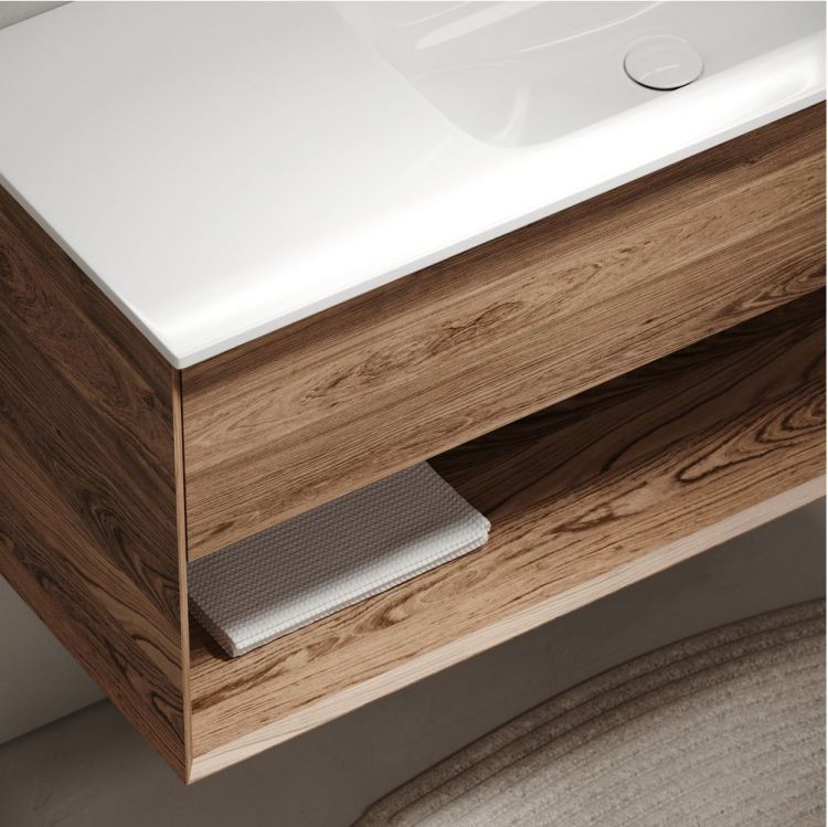 Тумба подвесная SANCOS под раковину правая Marmi 1.0, дуб чарльстон 995х445х520, MR1.0100RECH