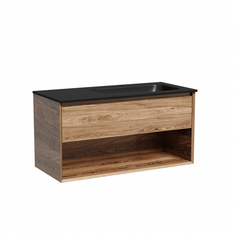 Тумба подвесная SANCOS под раковину правая Marmi 1.0, дуб чарльстон 995х445х520, MR1.0100RECH