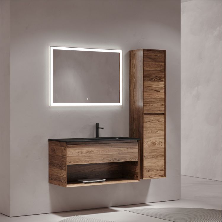 Тумба подвесная SANCOS под раковину правая Marmi 1.0, дуб чарльстон 995х445х520, MR1.0100RECH