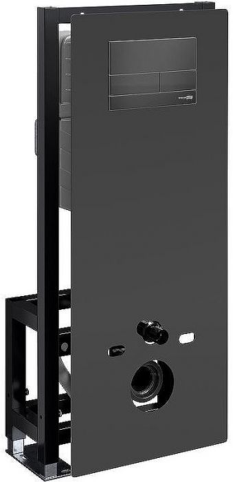 Инсталляция WasserKRAFT Glan 66TLT.010.ME.BL.MB04 для унитаза Черное стекло с Черной матовой клавишей смыва