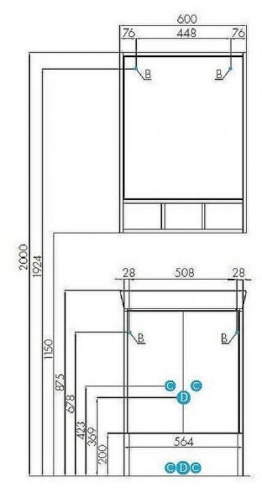 Тумба под раковину Aquaton Йорк 56 1A170201YOAY0 Белая Выбеленное дерево