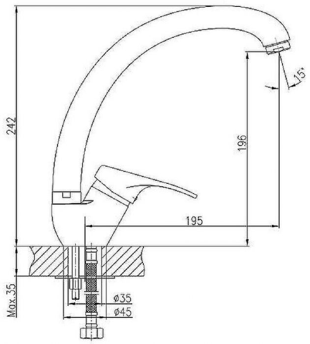 Смеситель для кухни Haiba HB4113 Хром