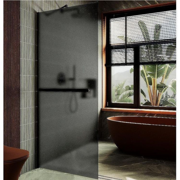 Душевая перегородка Maybah Glass MGD-736-6ш 890x1950 в широком профиле Черный стекло графитовое матовое