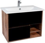 Тумба под раковину VIANT Люксембург 75 VLUX75ELCH-T2YP подвесная Черная матовая Кейптаун