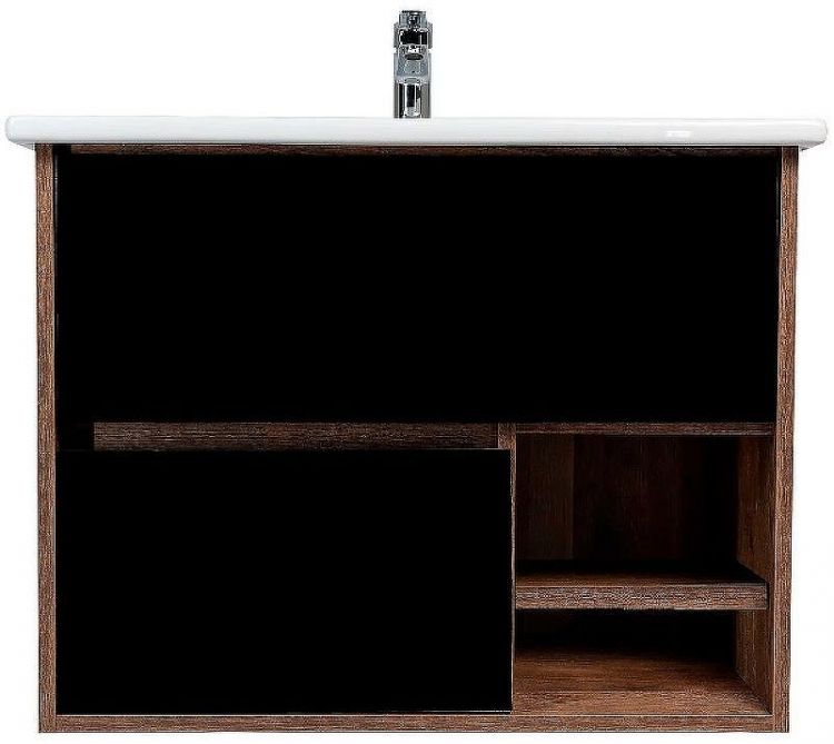 Тумба под раковину VIANT Люксембург 75 VLUX75ELCH-T2YP подвесная Черная матовая Кейптаун