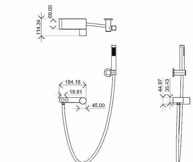 Смеситель для ванны Boheme Stick 123-GG Золото