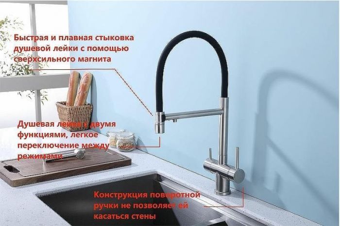 Смеситель для кухни Splenka S70.63.05 Сатин Черный