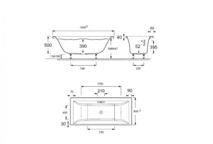 Акриловая ванна 180х80 Jacob Delafon Evok E60269RU-00