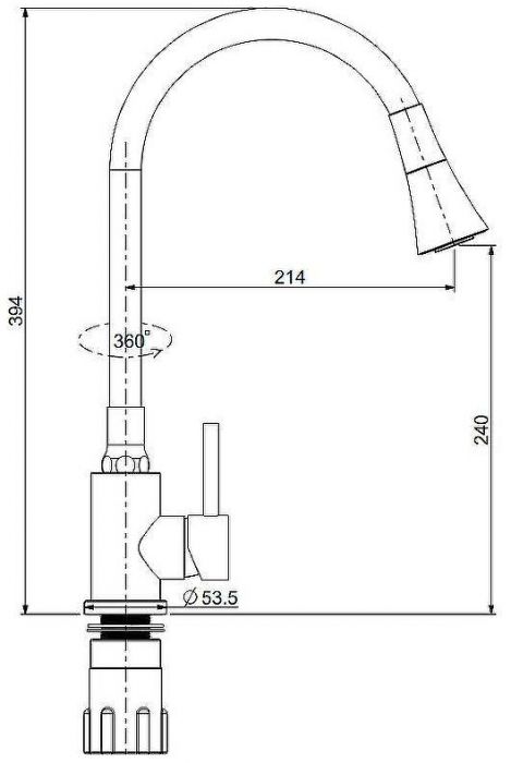 Смеситель для кухни Splenka S201.4307.05 Сатин Серый