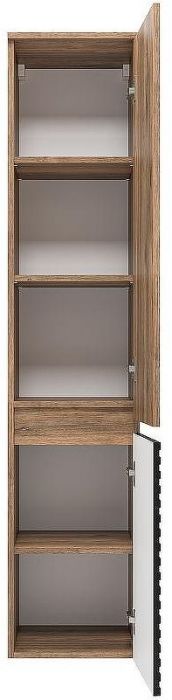 Шкаф пенал Brevita Dakota 35 R DAK-050350-19/02П Черный кварц Дуб Галифакс олово