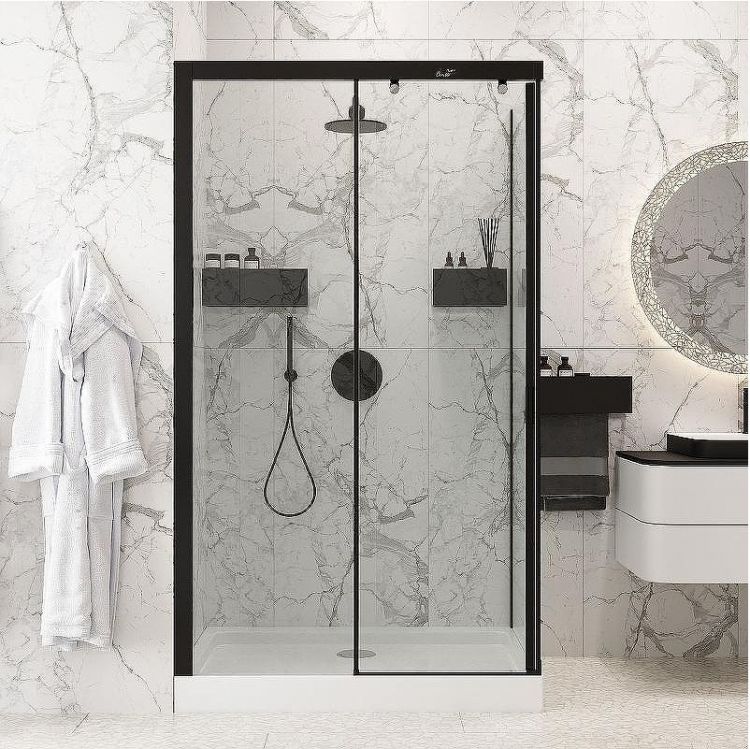 Душевой уголок Ceruttispa 120x80 Marbella 120B-L 7909 профиль Черный стекло прозрачное Душевой уголок Ceruttispa 120x80 Marbella 120B-L 7909 профиль Черный стекло прозрачное