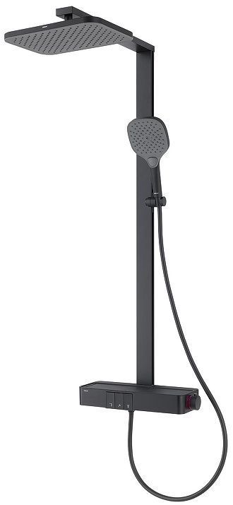 Душевая система Arrow AMG13GH872MB с термостатом цвет Черный матовый
