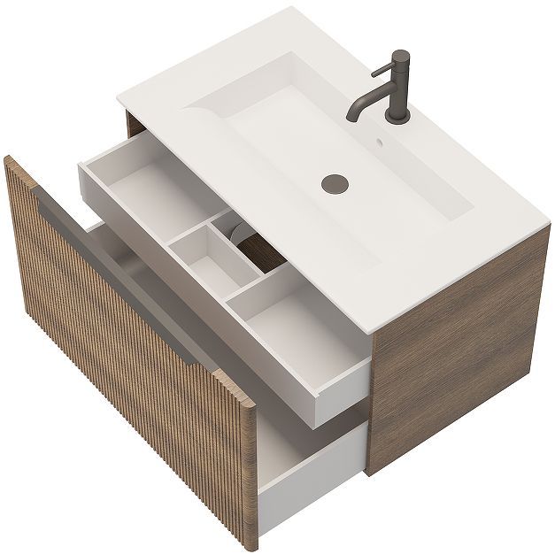 Тумба под раковину Creto Luna 80 17-WD80 подвесная цвет Wood