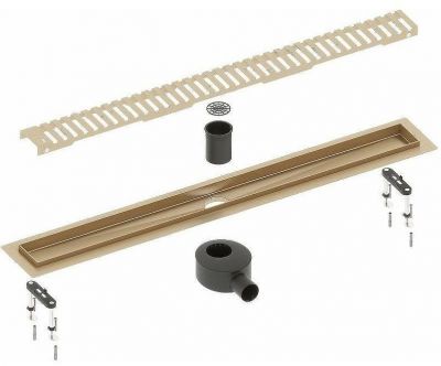 Душевой лоток Timo Drain System 80 DS230108/17 с решеткой Золото матовое
