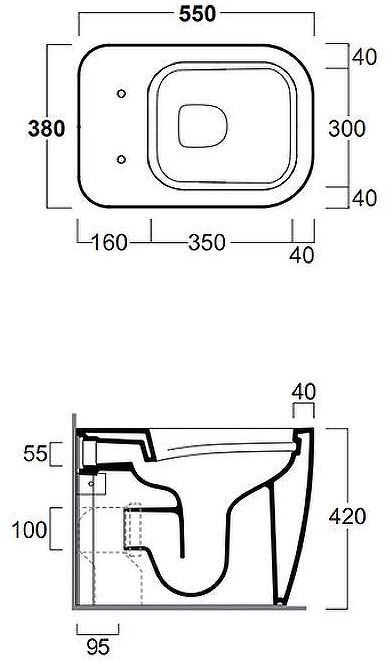 Унитаз Simas Henges HE01bi приставной без сиденья