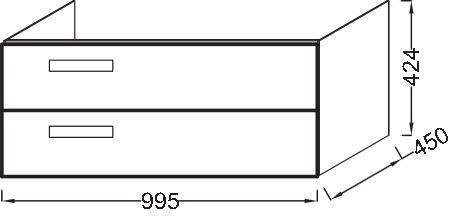 Тумба под раковину Jacob Delafon RYTHMIK 99,5см, EB1304 Тумба под раковину Jacob Delafon RYTHMIK 99,5см, EB1304