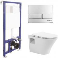 Комплект унитаза Avimano Promotion 1000080 с инсталляцией Berges Novum L3 040213 с сиденьем Микролифт и клавишей смыва цвет Хром