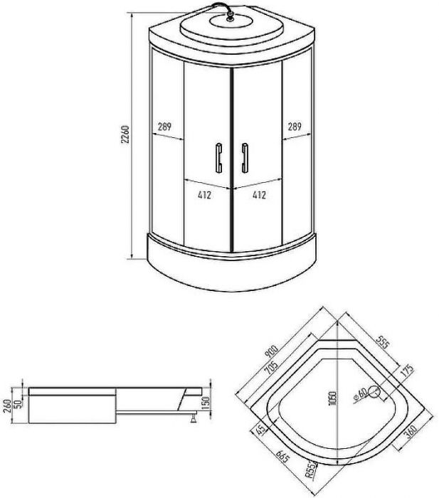 Душевая кабина Erlit Comfort 90х90 ER350926-C4-RUS без гидромассажа