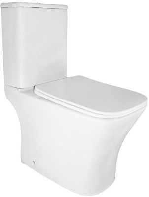 Унитаз компакт Azario Kashmir AZ-9143S цвет Белый с бачком и сиденьем Микролифт