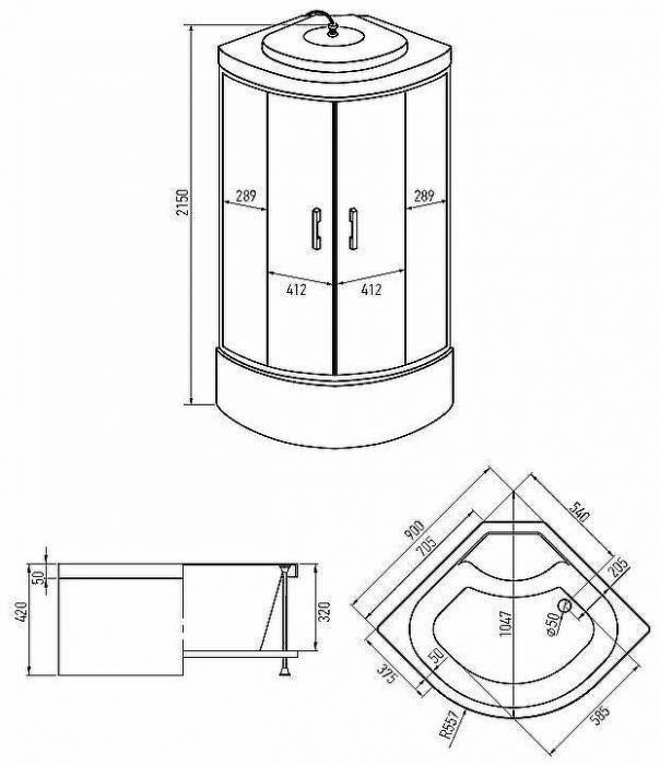 Душевая кабина Erlit Comfort 90х90 ER3509TPF-C3-RUS с гидромассажем
