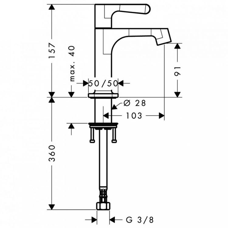 Кран AXOR Citterio M 1/2 без сливного набора хром 34130000