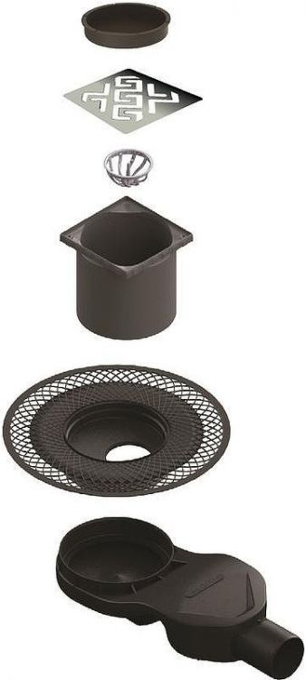 Душевой трап Berges Platz Antik 100x100 091160 с решеткой Хром