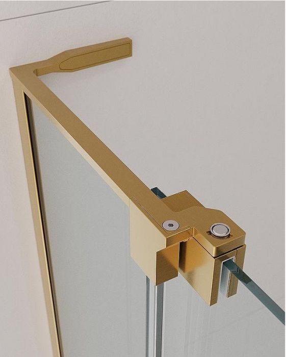 Душевой уголок Cezares Slider 90x80 SLIDER-AH-1-80-80/90-C-BORO профиль Брашированное золото стекло прозрачное