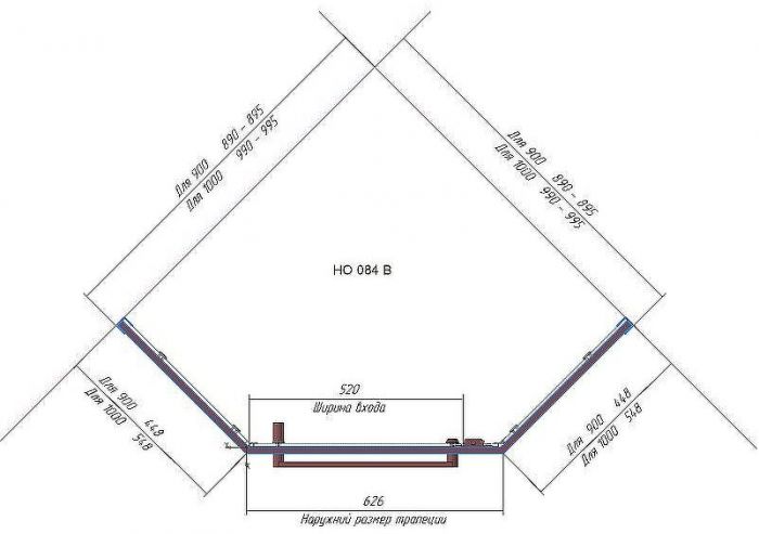 Душевой уголок RGW Hotel HO-084B 90х90 350608499-24 профиль Черный стекло матовое-сатинат