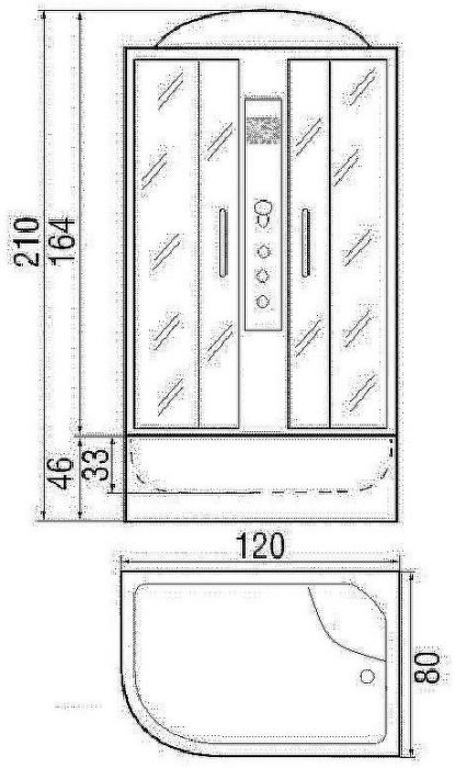 Душевая кабина River Dunay 120x80 ТН R 10000000068 с поддоном