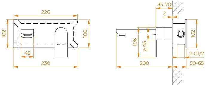 Смеситель для раковины RGW Shower Panels SP-46 51140546-01 Хром