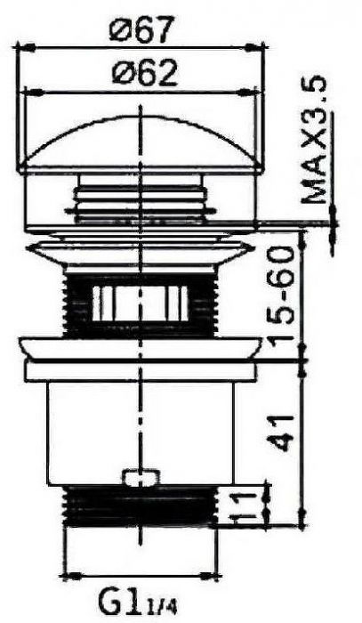 Донный клапан Frap F60-8 click-clack Белый Хром