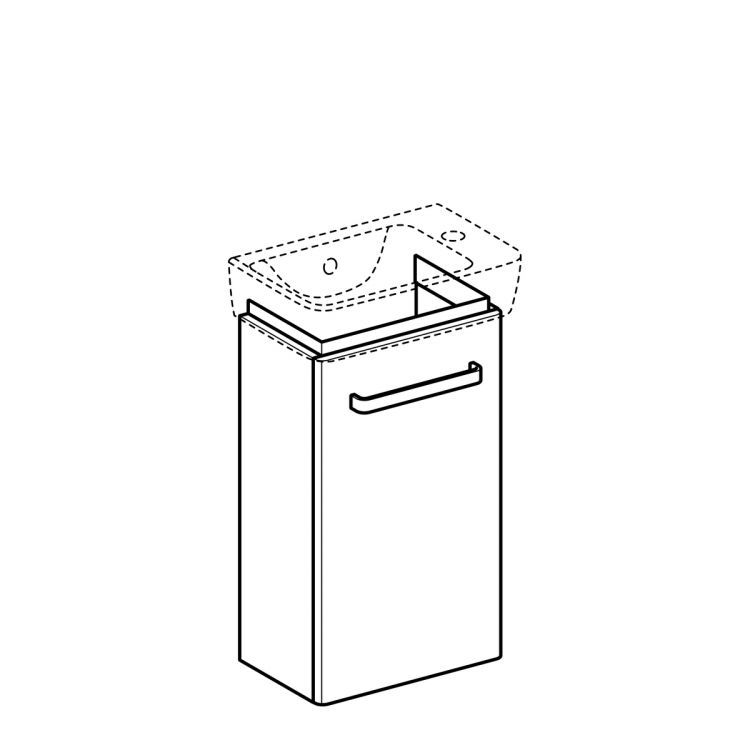 Тумба под раковину Geberit Renova Nr.1 Comprimo, 35x23, белый матовый [862040000]