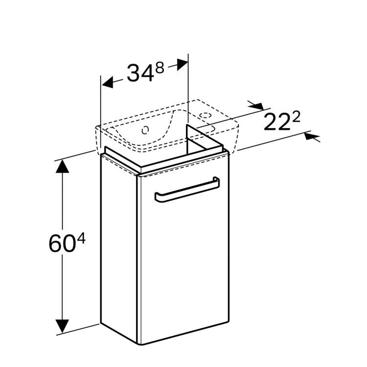 Тумба под раковину Geberit Renova Nr.1 Comprimo, 35x23, белый матовый [862040000]