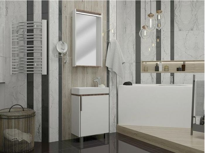Зеркало Aquaton Бэлла 46 1A221702BBAZ0 с подсветкой Белое Джарра