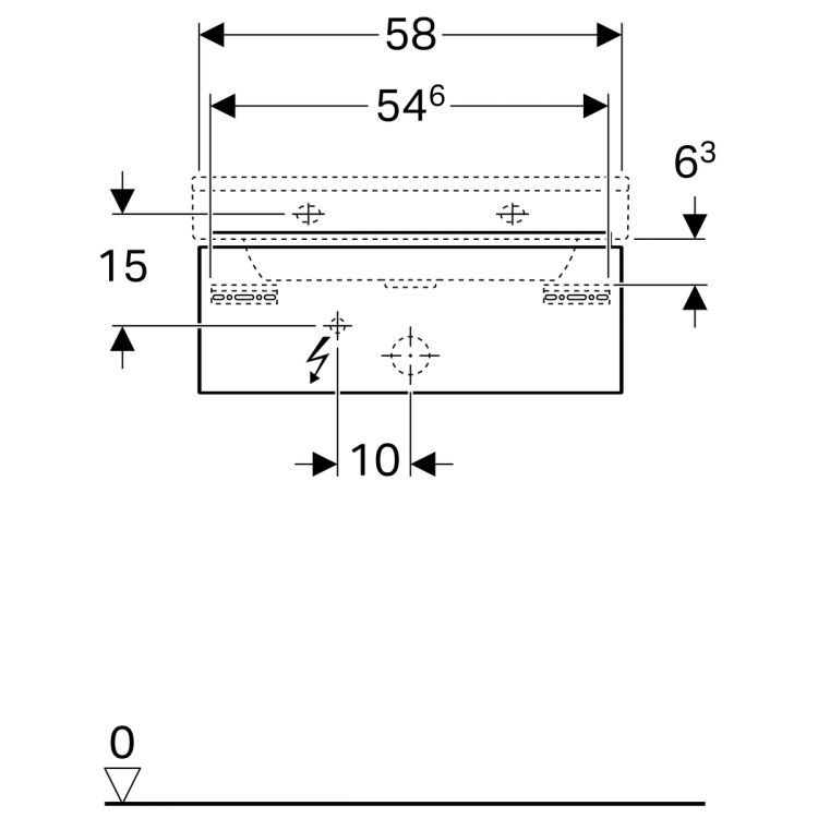 Тумба под раковину Geberit Xeno? 580х220х462 мм, 1 маленький ящик, матовый серый [500.505.00.1]