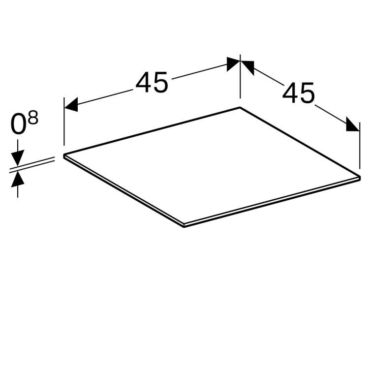 Стеклянная полка Geberit Xeno? для шкафчика 45х0.8х45 [500.523.00.1]