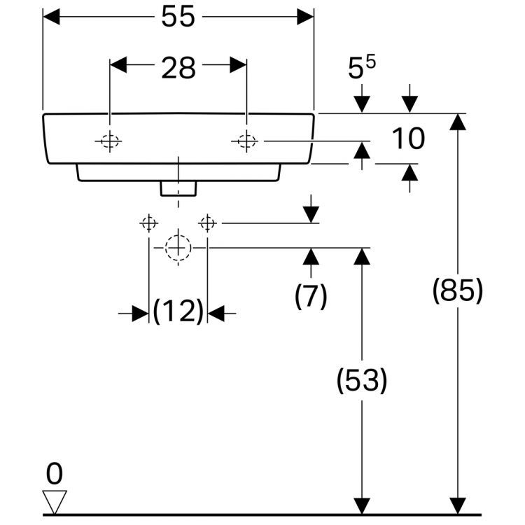 Раковина Geberit Renova Nr.1 Comprimo, 226155000