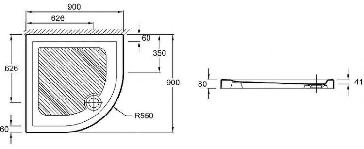 Керамический поддон для душа Jacob Delafon Kyreo 90х90 EN107-00 цвет Белый