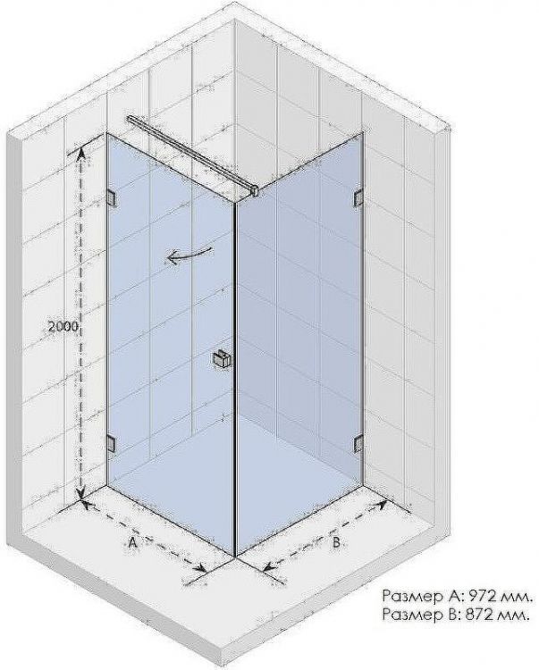 Душевой уголок Riho SZ Scandic NXT X201 97х87 P G001046120 (GX02062C2) профиль Хром стекло прозрачное