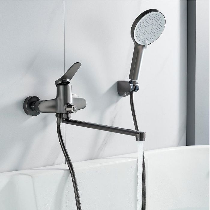 Смеситель для ванны Shevanik S6222T универсальный цвет Оружейная сталь